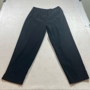 Amanda Smith Dress Pants Sz 14 Black slacks Woman’s Elastic Waist Side Z…